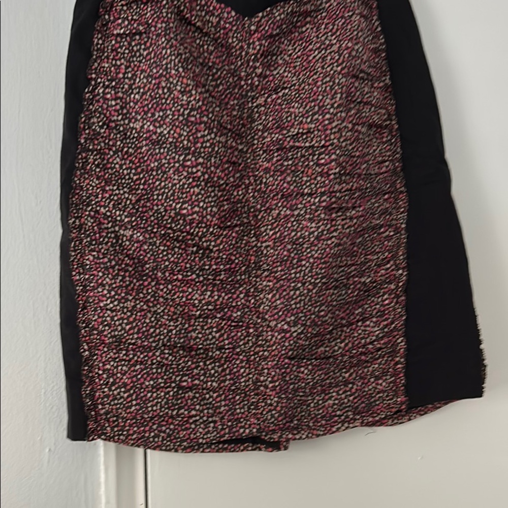 J. Crew Pink and Gold Ruched Mini Pencil Skirt